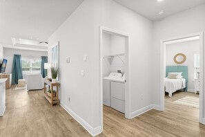 4 bedrooms, desk, iron/ironing board, travel crib