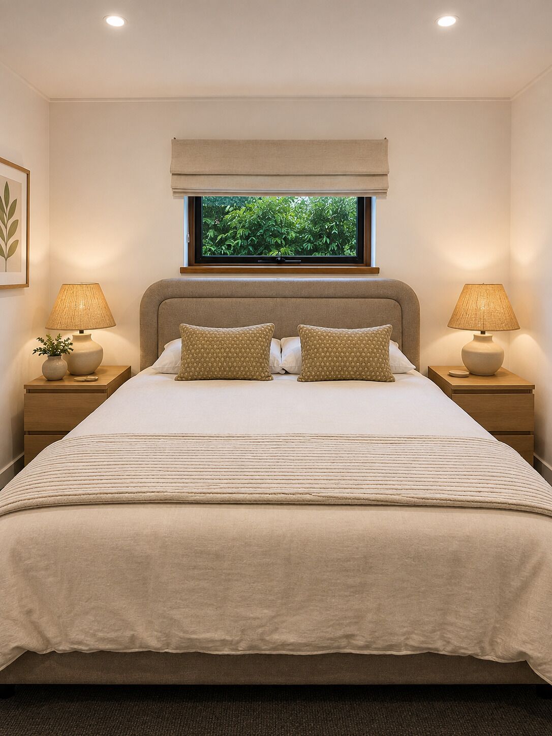 3 chambres, bureau, fer et planche à repasser, lit de bébé portatif