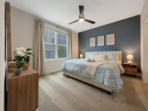 2 bedrooms, desk, iron/ironing board, travel cot