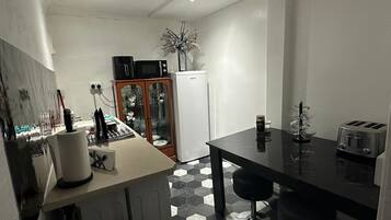 Fridge, microwave, toaster