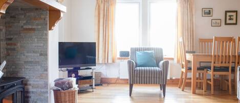 TV, fireplace, DVD player