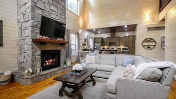 TV, fireplace, offices