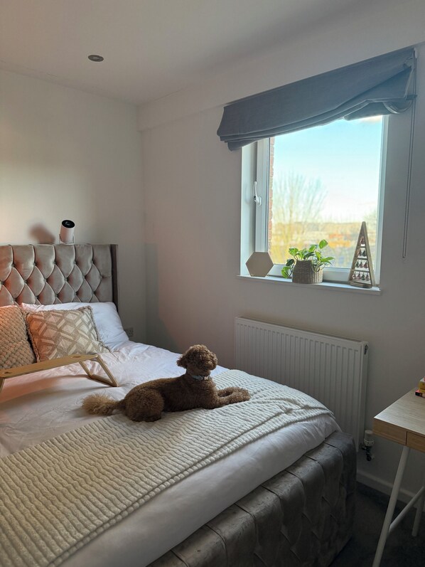 1 chambre, coffre-fort, bureau, fer et planche à repasser