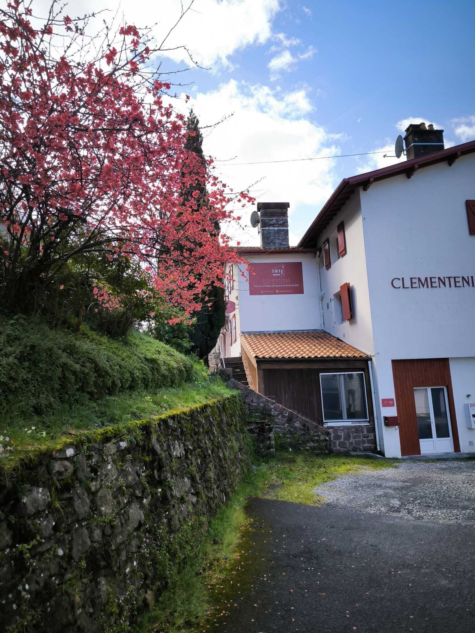 Un edificio con un letrero que dice "Clemente".