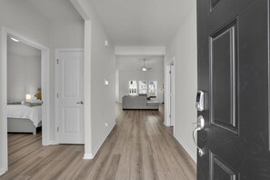 3 bedrooms, desk, iron/ironing board, travel crib