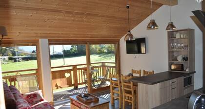 LE CHALET DU PIC :PRIVATE SPA.mountain views and Mt Blanc.near Les Gets and Samoens.