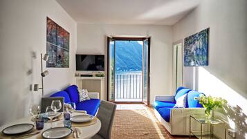 Appartement, vue lac | Coin séjour