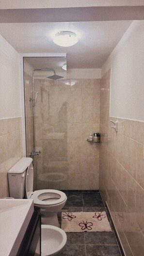 Dutxa, assecador de cabells, bidet i tovalloles 