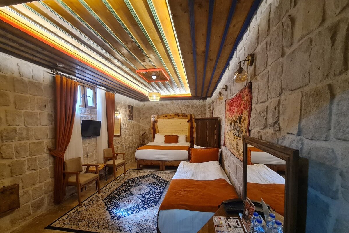 Underground Triple Room Without Windows | Select Comfort beds, minibar, laptop workspace, WiFi (free)