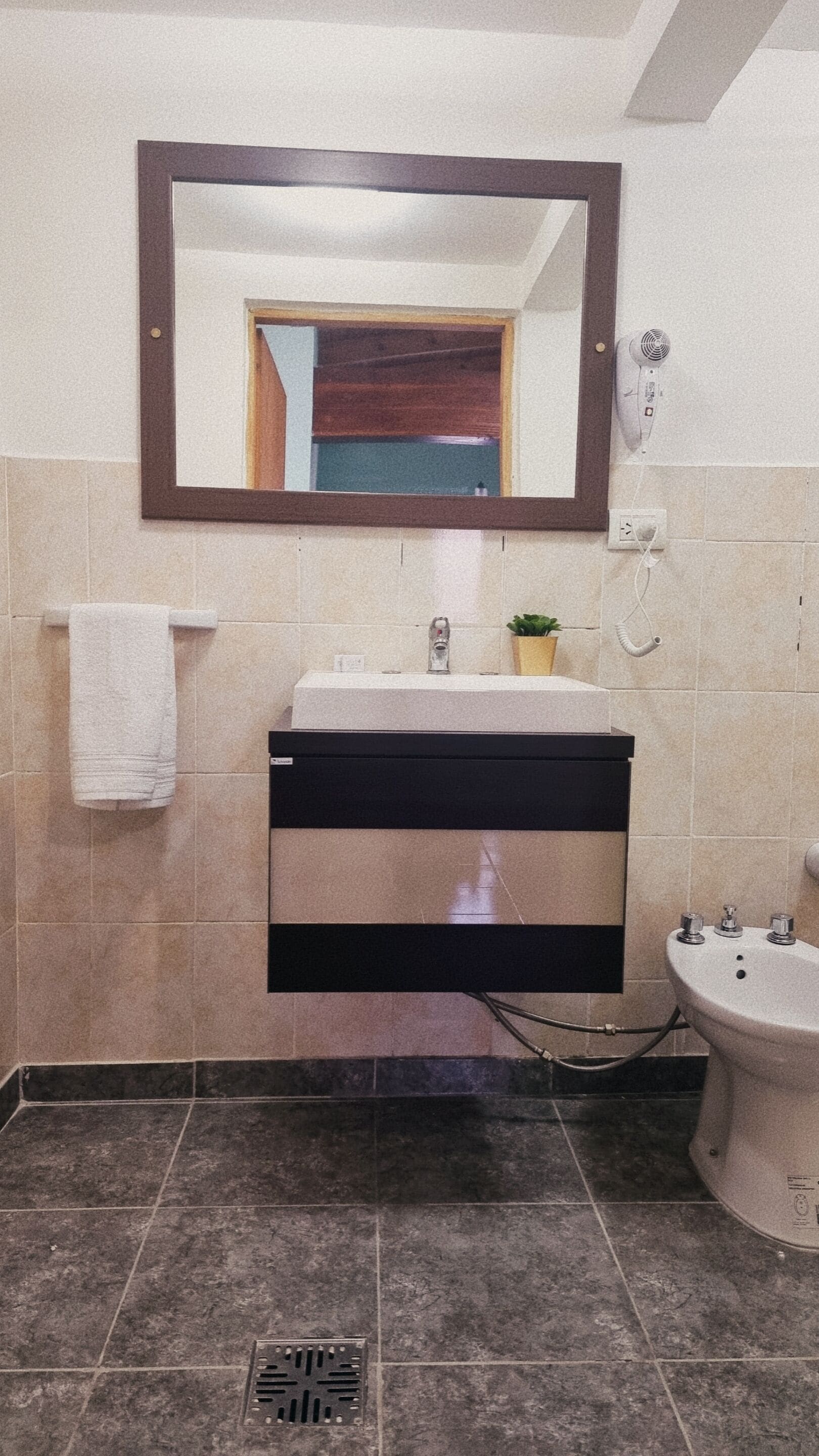Departamento, dormitorio mixto, cocina | Baño | Regadera, secadora de cabello, toallas, jabón 