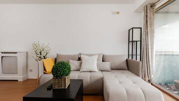 Apartment, 2 Bedrooms, Smoking, City View | Living room