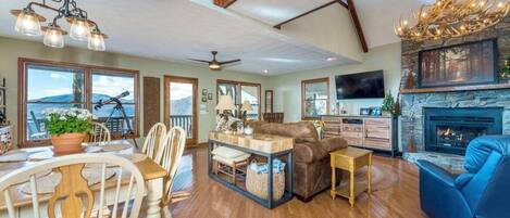 Smart TV, fireplace, video games, computer monitors