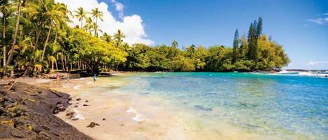 Sun-loungers, beach towels