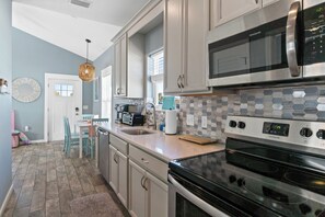 Fridge, microwave, oven, stovetop - Walk to Beach | Mexico Beach Cottage w/ Pool (Port Saint Joe)