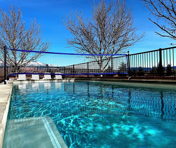 Outdoor pool, a heated pool