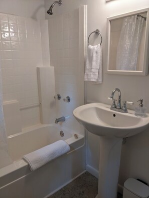 Hair dryer, towels, soap, toilet paper - Glenn Falls Cottage with spectacular treetop views and access to the Glen Falls! (Chattanooga)