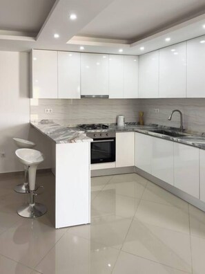 Fridge, microwave, oven, stovetop - Spacious 2 bdr apt in Achada St Antonio - LCGR (Praia)