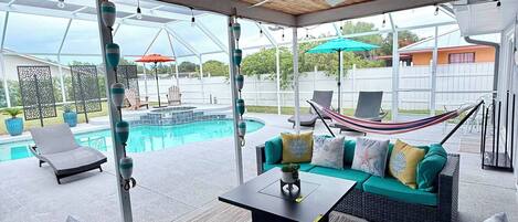 Outdoor pool, a heated pool