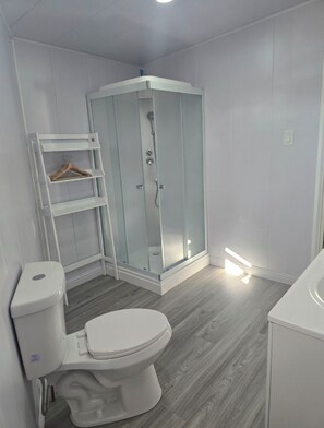 Haartrockner, Handtücher, Seife, Toilettenpapier