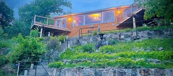 Fantastic view cosy retreat by the river with forests and swamps to explore.....