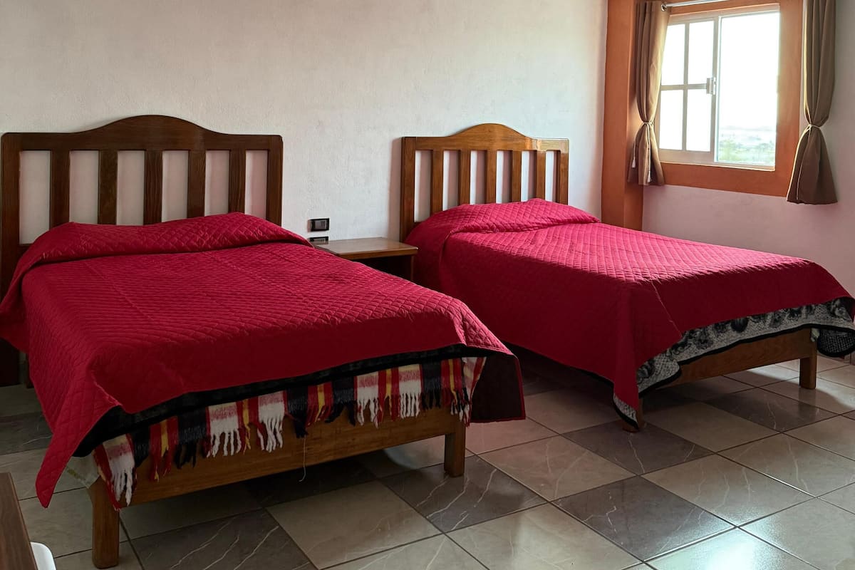Desk, laptop workspace, free WiFi, bed sheets