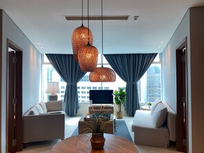 Comfort Apartment, City View | Living area | 40-cm LED TV with cable channels, Netflix, streaming services - Stella Maison KLCC (Kuala Lumpur)