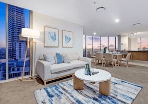 Living room - Level 45 Luxury Sub-Penthouse in Surfers (Surfers Paradise)
