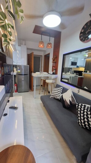 Condo, 1 Bedroom, Accessible | Living room - The Villa Staycation at La Verti Residences (Pasay)