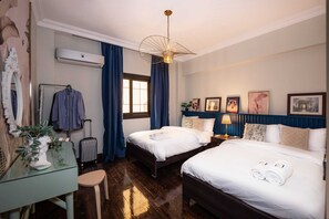 Basic Apartment | 2 bedrooms, desk, laptop workspace, iron/ironing board - Xuru Stays I The Bold Parisian House - Steps From The Best Mall in Cairo (New Cairo)