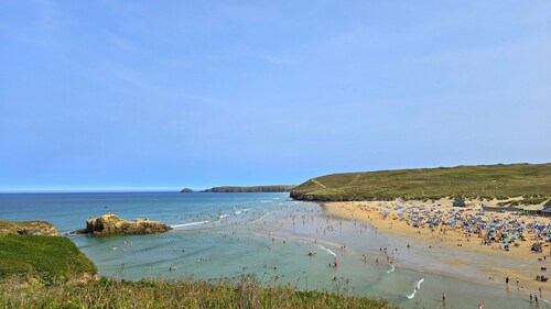 A large, detached house, a short walk from the beach