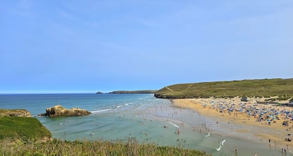 A large, detached house, a short walk from the beach