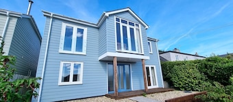 A large, detached house, a short walk from the beach