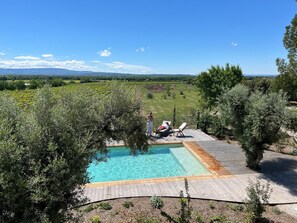 Pool - Bastide provençale amidst vineyards with swimming pool and lovely view - Sleeps 12 (Caromb)