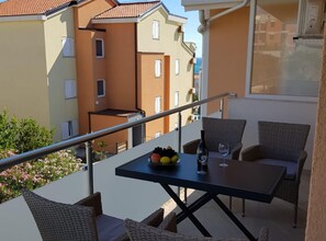 Apartment (One-Bedroom Deluxe City View Apartmen) | Balcony - Apartments Sun Dance 2 With Heated Pool (Novalja)