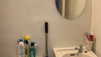 Bidet, towels, toilet paper