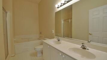 Shower, towels, toilet paper