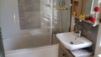 Shower, towels, soap