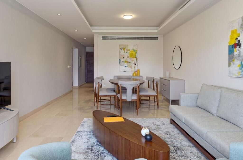 Deluxe Apartment, 2 Bedrooms, City View | Living area | Netflix, streaming services