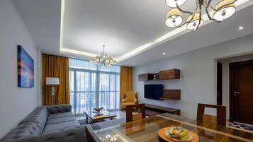 Superior Apartment, 2 Bedrooms, City View | Living area | Netflix, streaming services