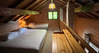 Chalet entier, vue panoramique, ruisseau et sauna.