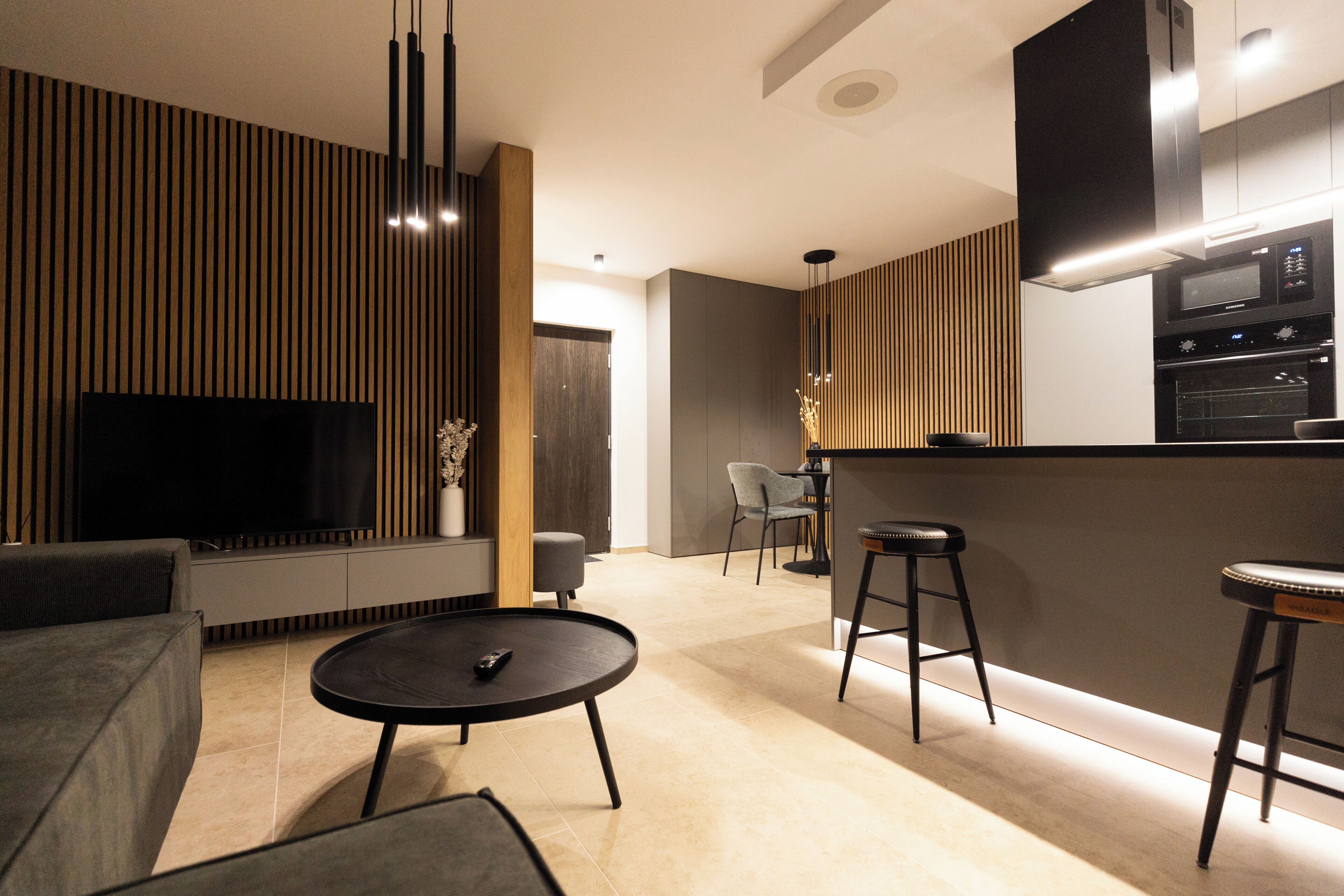 Apartment, 2 Bedrooms, Balcony | Living area | Flat-screen TV