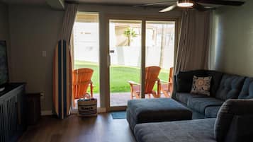 Condo, Multiple Beds, Patio, Garden View (Bahia Mar #112F) | Living area | 42-inch flat-screen TV with digital channels