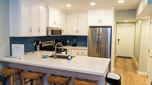 Condo, Multiple Beds, Patio, Garden View (Bahia Mar #112F) | Private kitchen | Fridge, microwave, oven, stovetop
