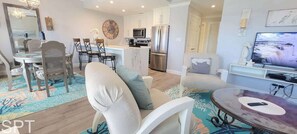 Appart'hôtel, plusieurs lits, balcon, vue jardin (Coronado 302) | Coin séjour
