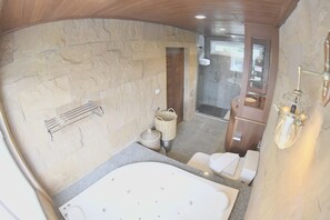 Dusche, Whirlpool, Haartrockner, Handtücher