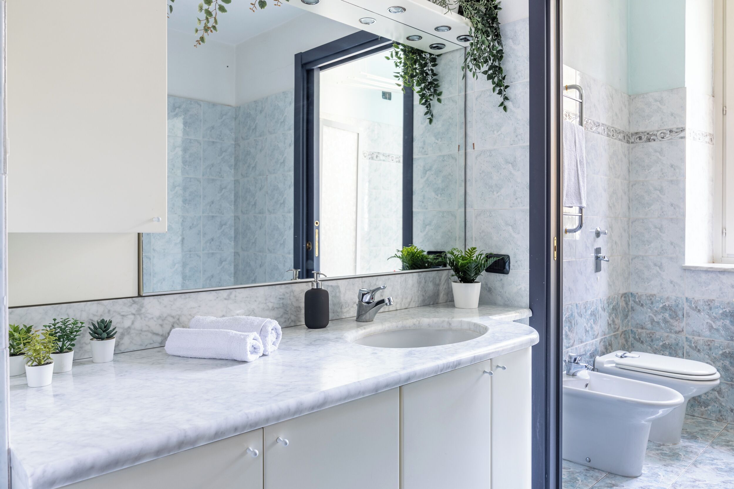 Haartrockner, Bidet, Handtücher, Seife