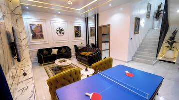 Smart TV, video games, ping pong