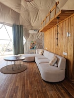 Luxury Tent, Beach View | Living area