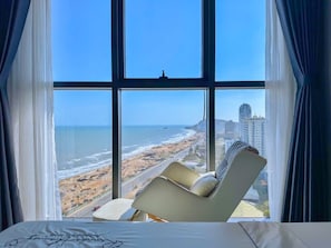 Apartment, 2 Schlafzimmer, Meerblick | 2 Schlafzimmer, Bettwäsche aus ägyptischer Baumwolle