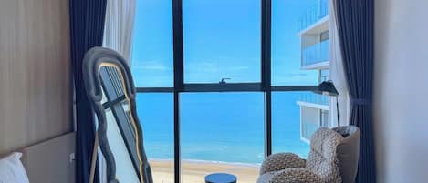 Lägenhet - 1 sovrum - havsutsikt | Egyptiska bomullslakan och sängtillbehör av högsta kvalitet